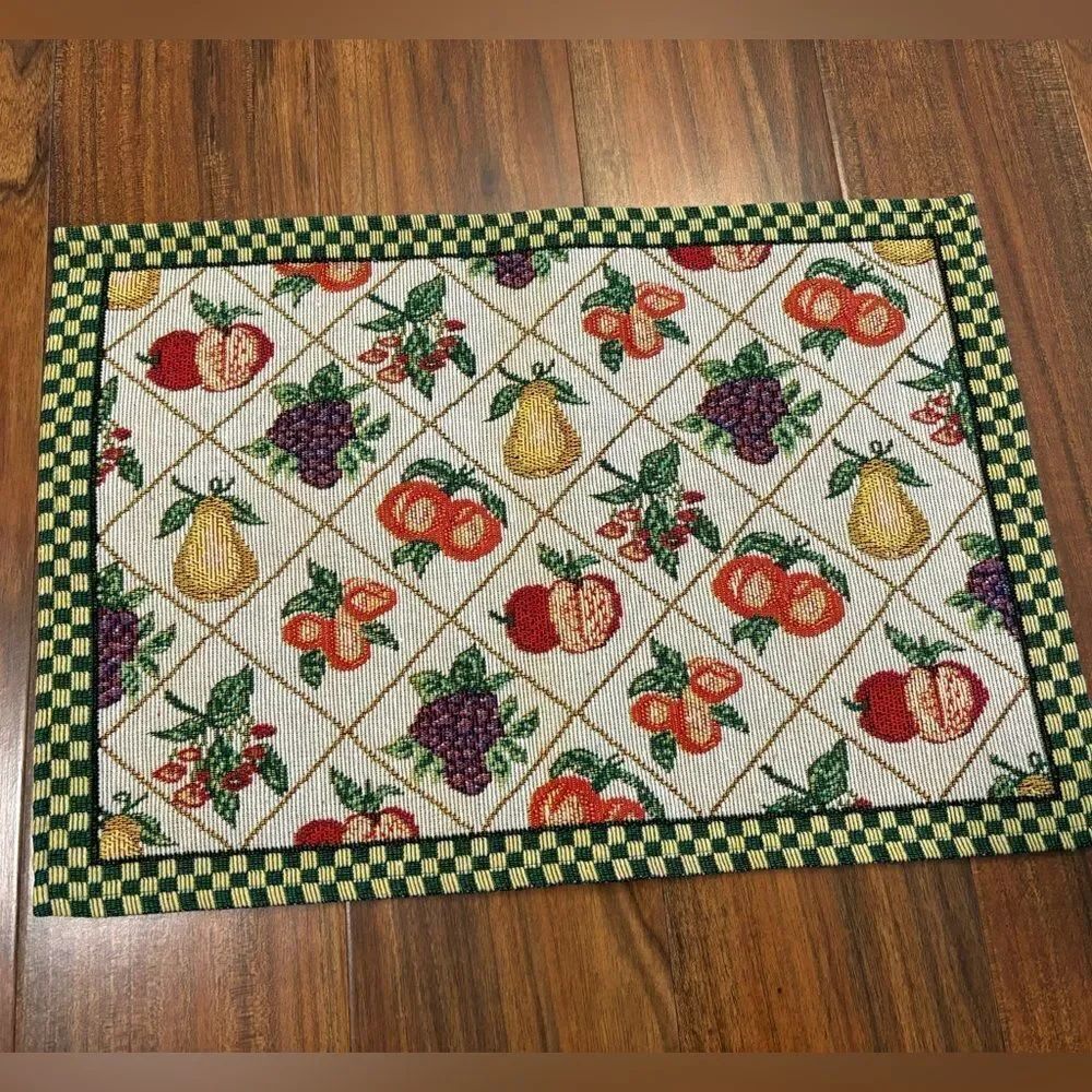 Set of 4 Fruit Mosaic Vintage Placemats